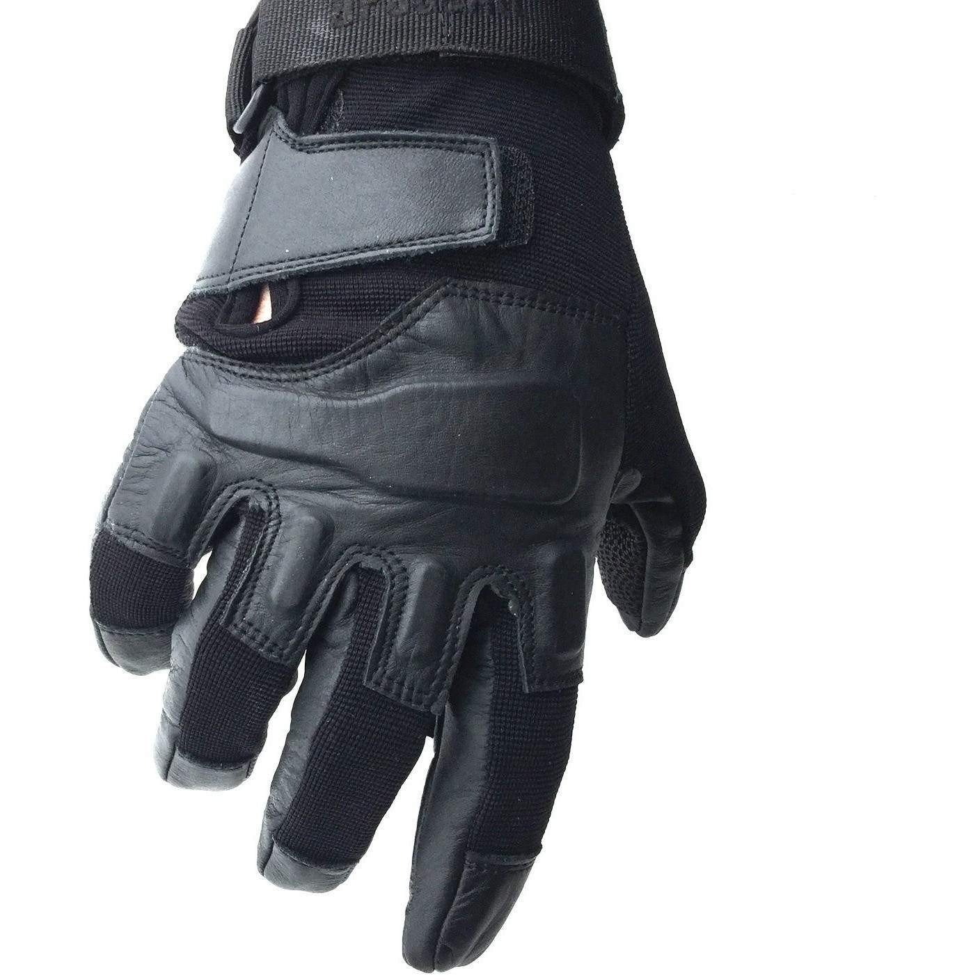 black, leather, motorcycle gloves